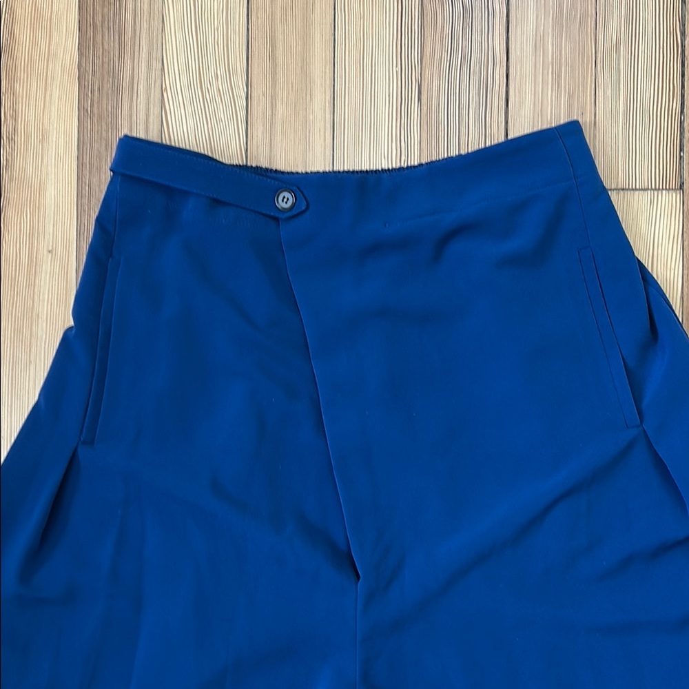 Frankremme Nordic Brand Blue Silk Gaucho Pants 36 Elastic Waist